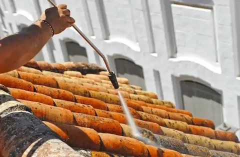 Démoussage de toiture à Petit Auverné